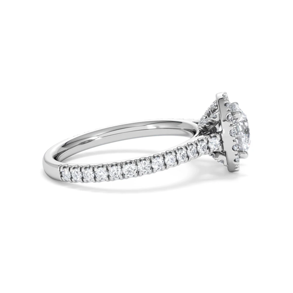 Reina Lab Diamond Halo Engagement Ring in 18K White Gold 1.80ct F/VS1