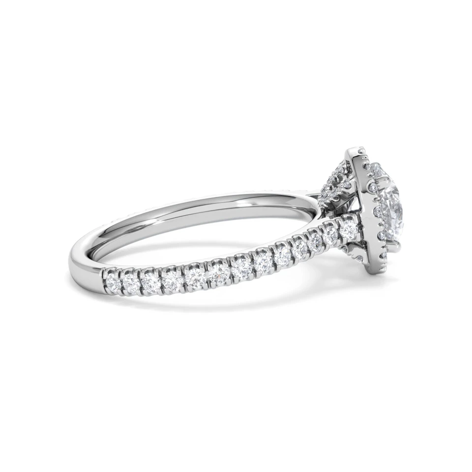 Reina Lab Diamond Halo Engagement Ring in 18K White Gold 1.80ct F/VS1