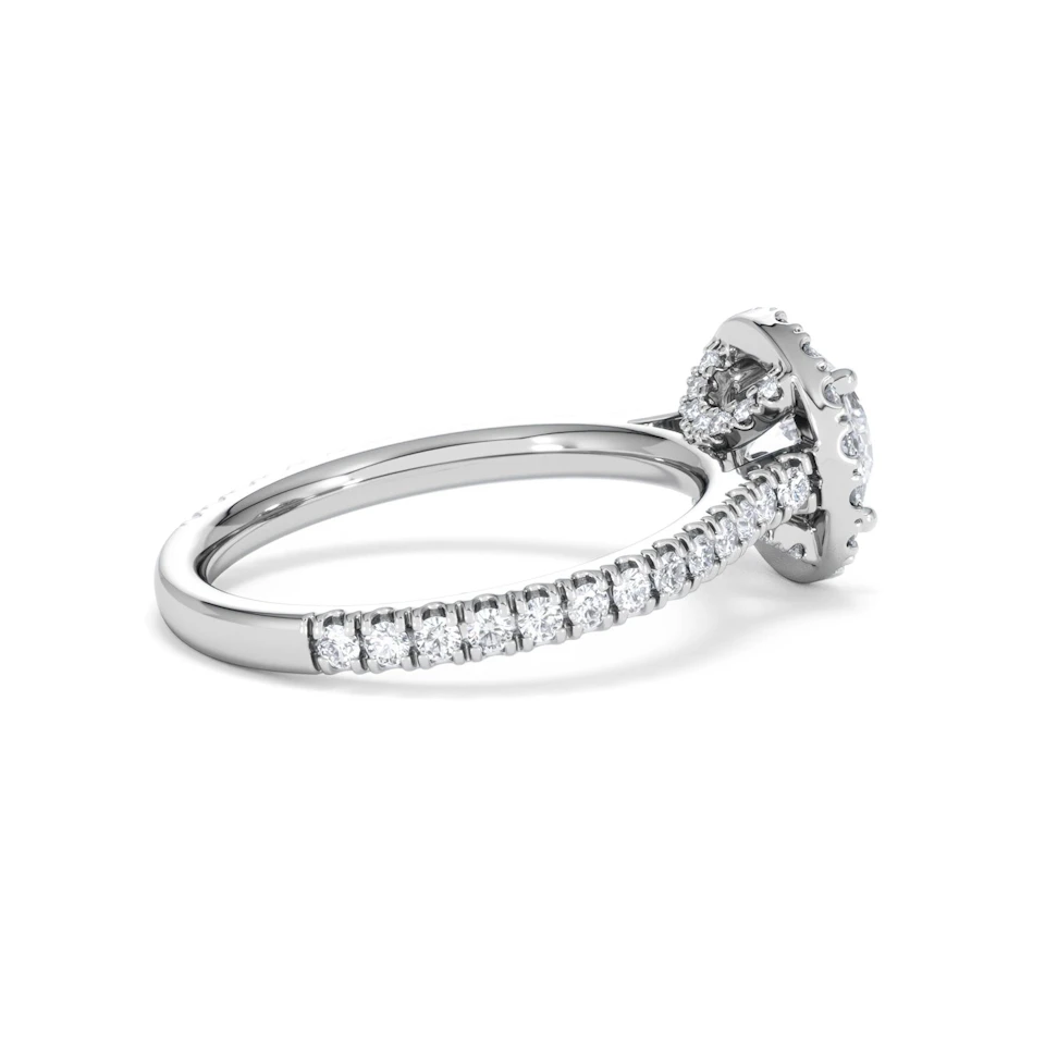 Reina GIA Diamond Halo Engagement Ring in Platinum 1.80ct G/SI2