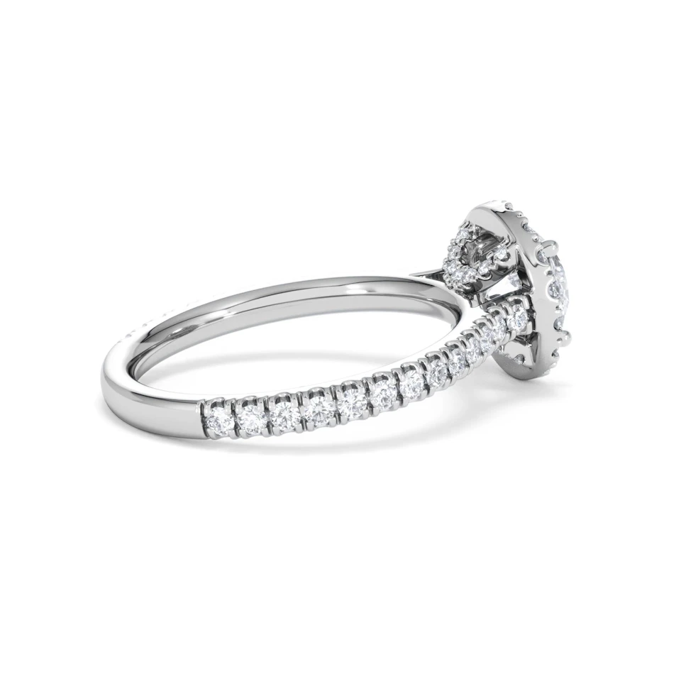 Reina Lab Diamond Halo Engagement Ring in 18K White Gold 1.80ct F/VS1