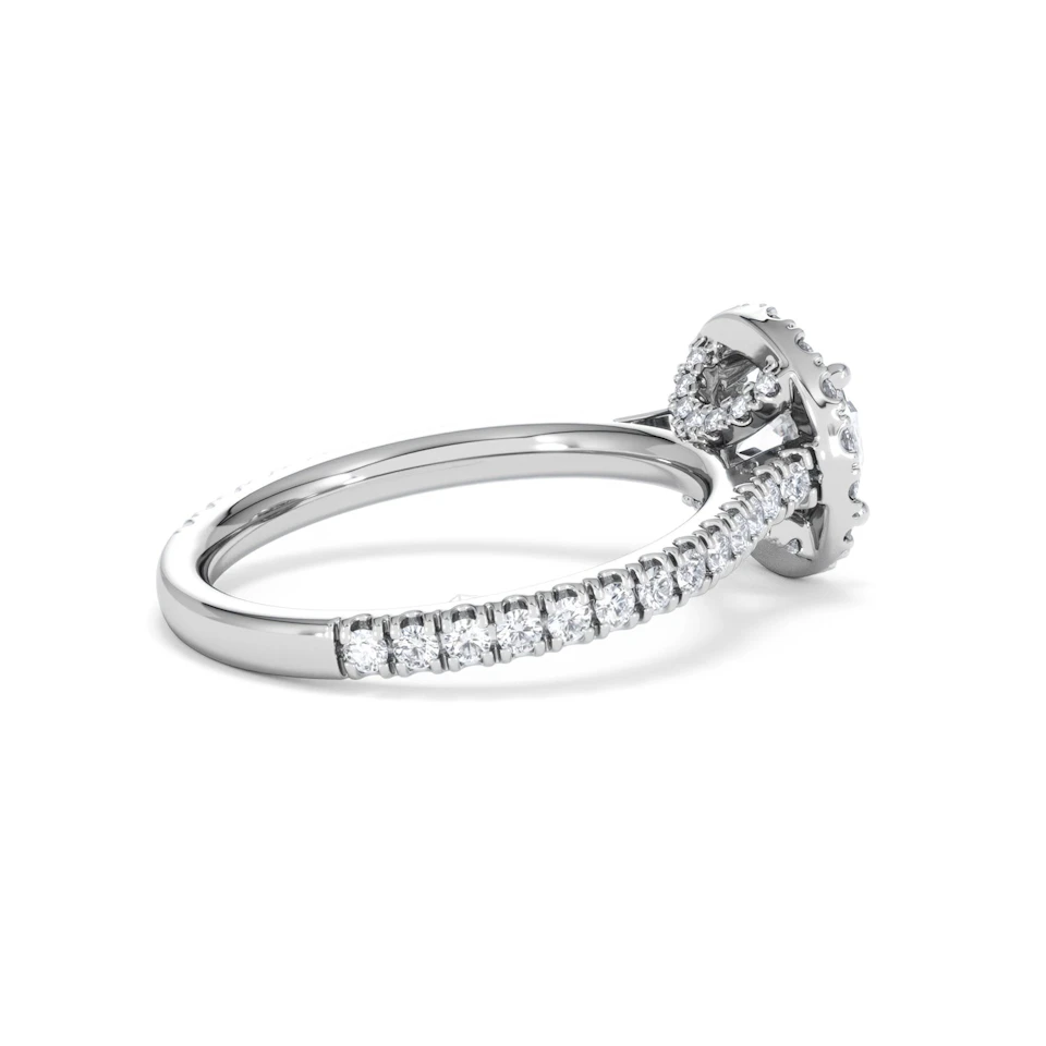 Reina Lab Diamond Halo Engagement Ring in 18K White Gold 1.80ct F/VS1