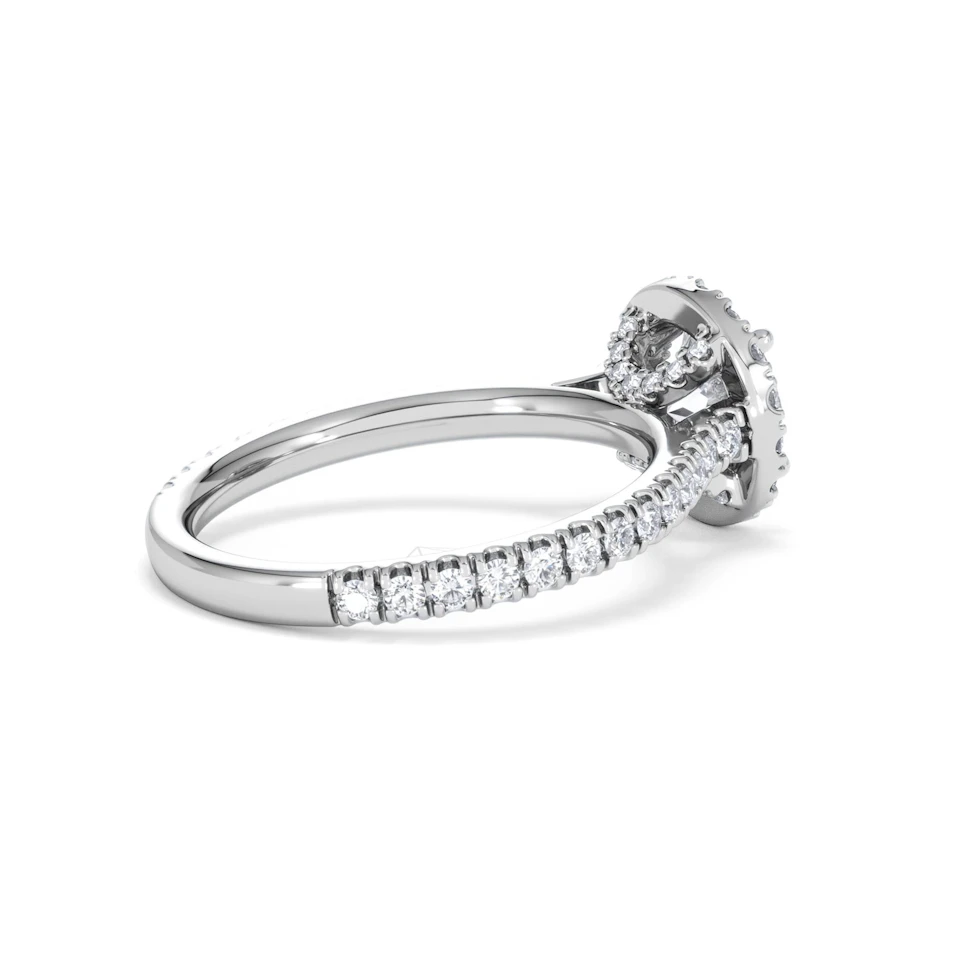 Reina Lab Diamond Halo Engagement Ring in 18K White Gold 1.80ct F/VS1