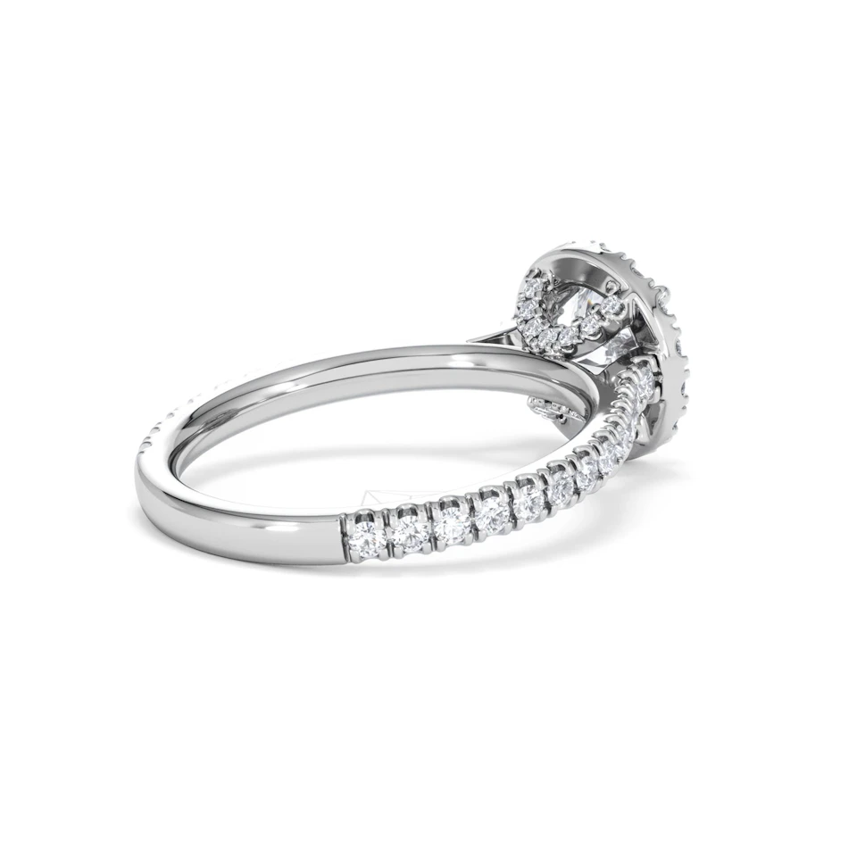 Reina Lab Diamond Halo Engagement Ring in 18K White Gold 1.80ct F/VS1