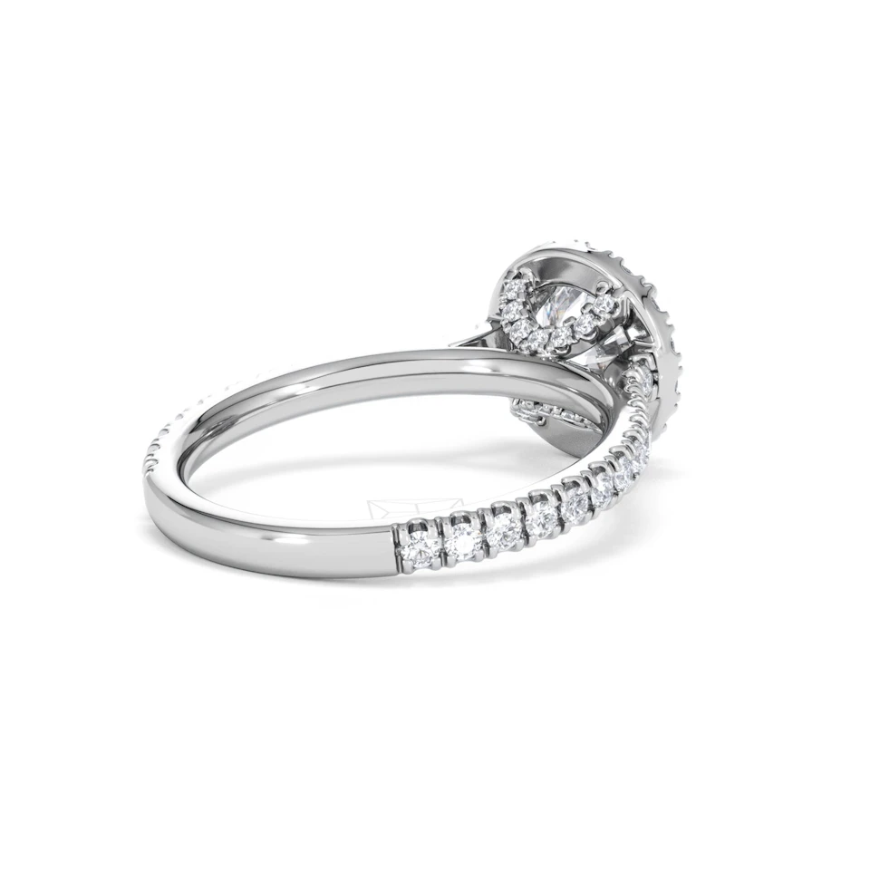 Reina Lab Diamond Halo Engagement Ring in 18K White Gold 1.80ct F/VS1