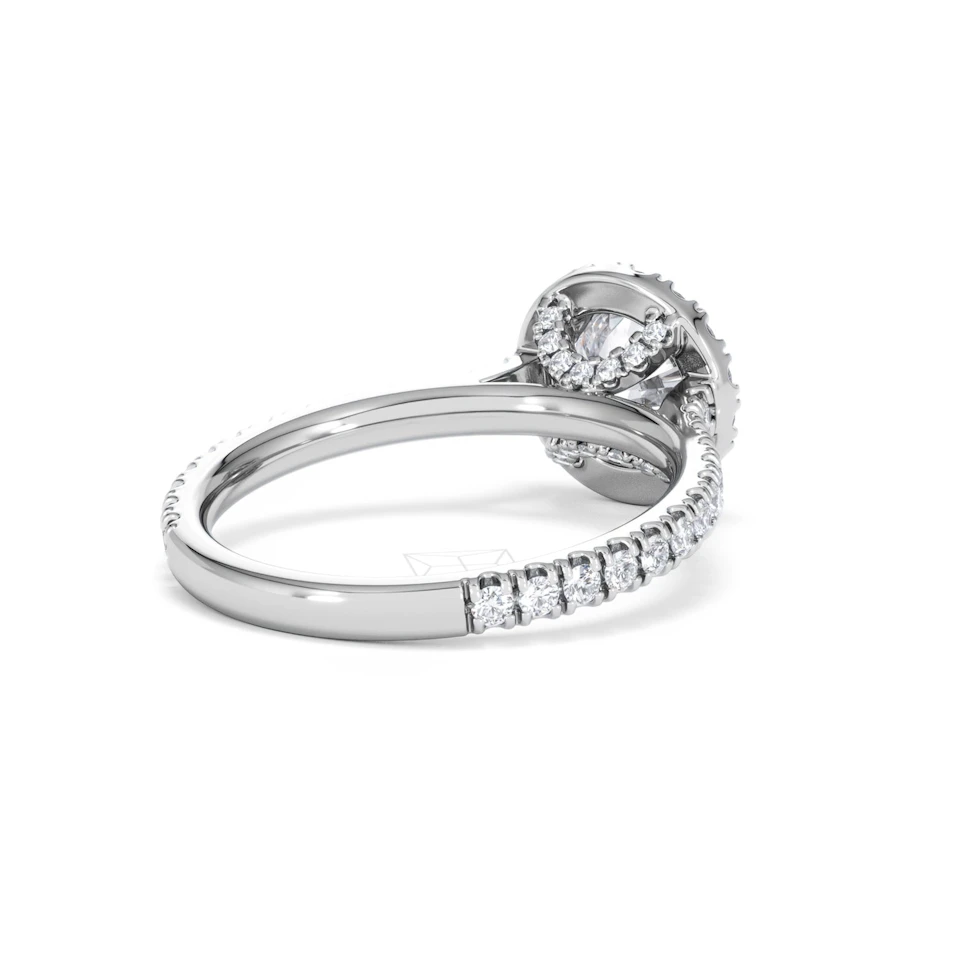 Reina Lab Diamond Halo Engagement Ring in 18K White Gold 1.80ct F/VS1