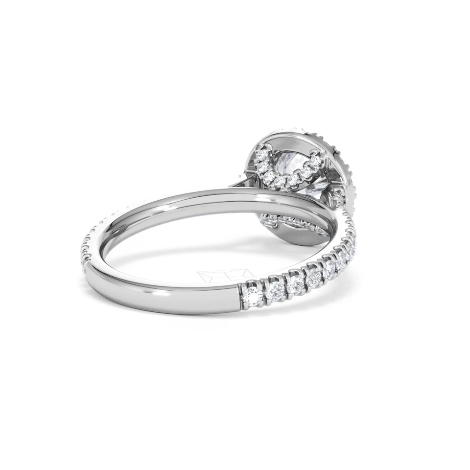 Reina Lab Diamond Halo Engagement Ring in 18K White Gold 1.80ct F/VS1