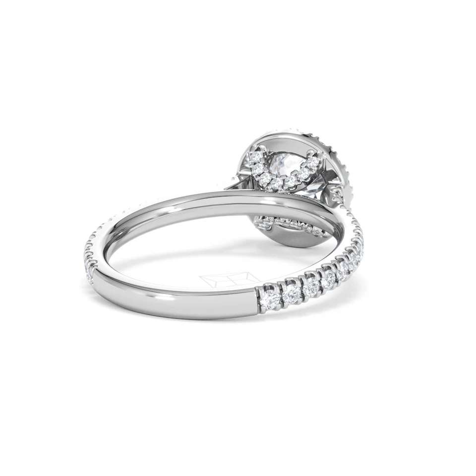 Reina GIA Diamond Halo Engagement Ring in Platinum 1.80ct G/SI2