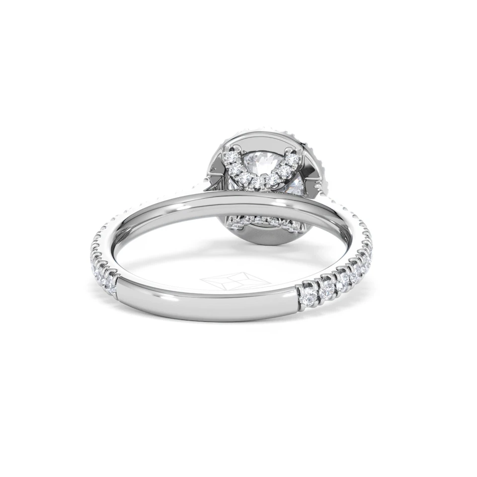 Reina Lab Diamond Halo Engagement Ring in 18K White Gold 1.80ct F/VS1