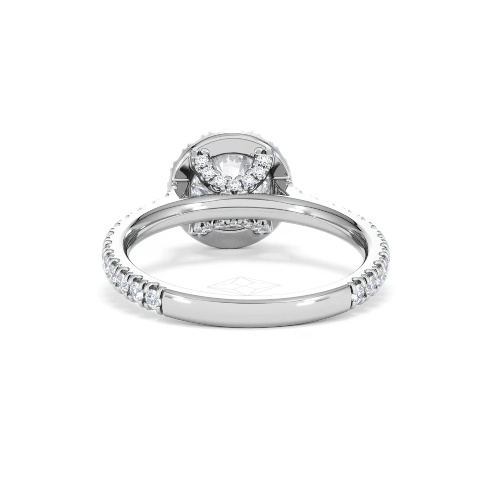 Reina GIA Diamond Halo Engagement Ring in Platinum 1.80ct G/SI2