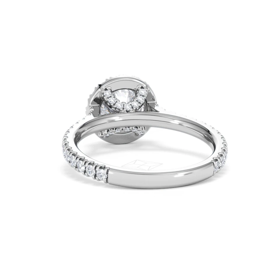 Reina GIA Diamond Halo Engagement Ring in Platinum 1.80ct G/SI2