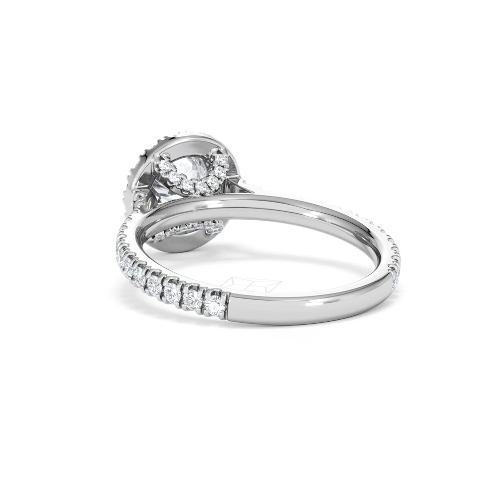Reina Lab Diamond Halo Engagement Ring in 18K White Gold 1.80ct F/VS1