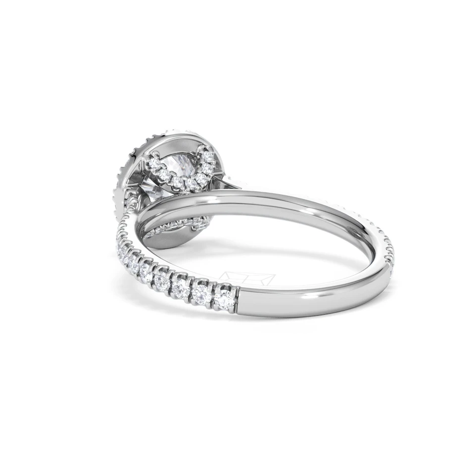 Reina GIA Diamond Halo Engagement Ring in Platinum 1.80ct G/SI2