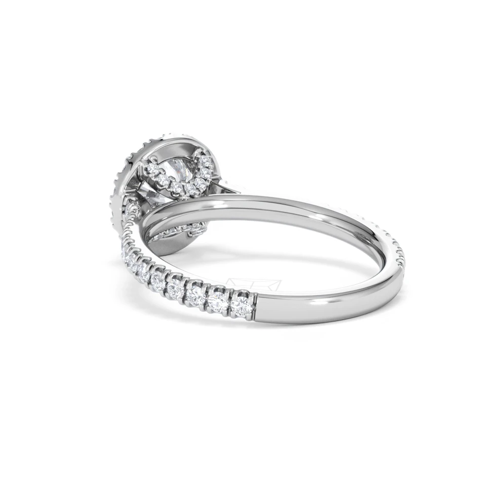 Reina GIA Diamond Halo Engagement Ring in Platinum 1.80ct G/SI2