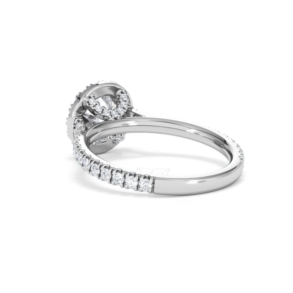 Reina Lab Diamond Halo Engagement Ring in 18K White Gold 1.80ct F/VS1