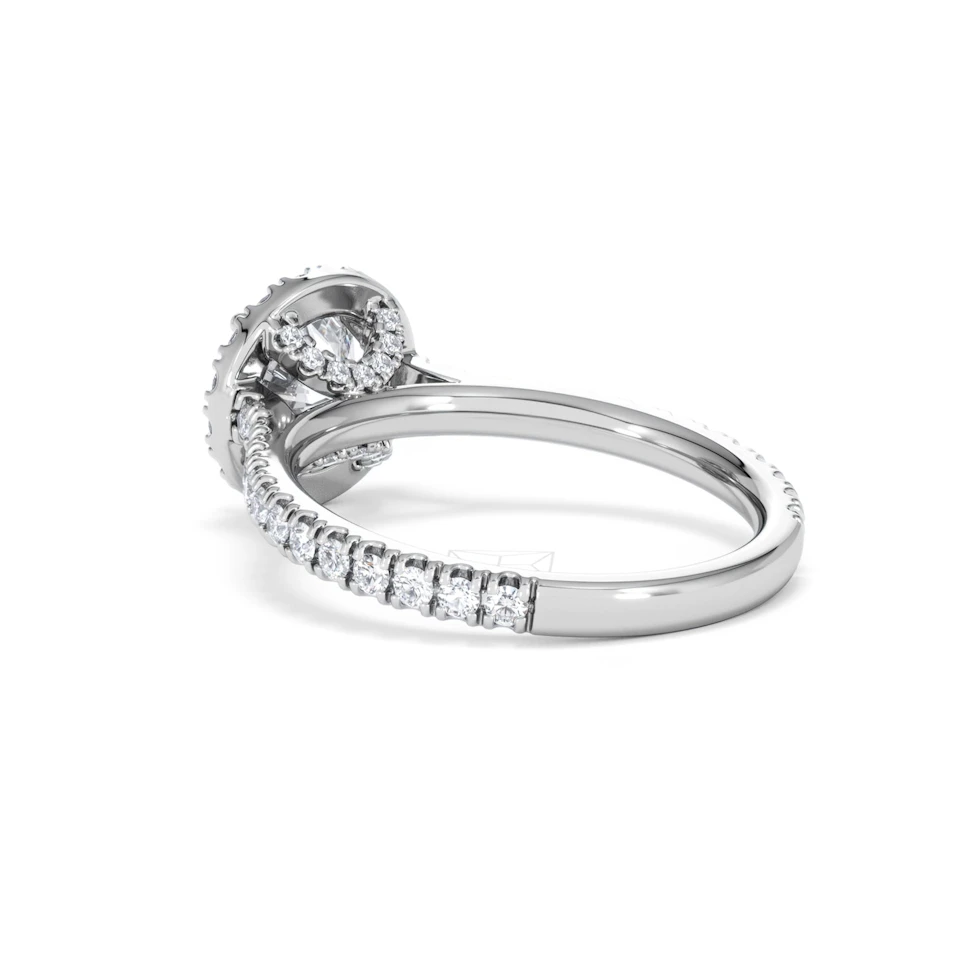 Reina GIA Diamond Halo Engagement Ring in Platinum 1.80ct G/SI2