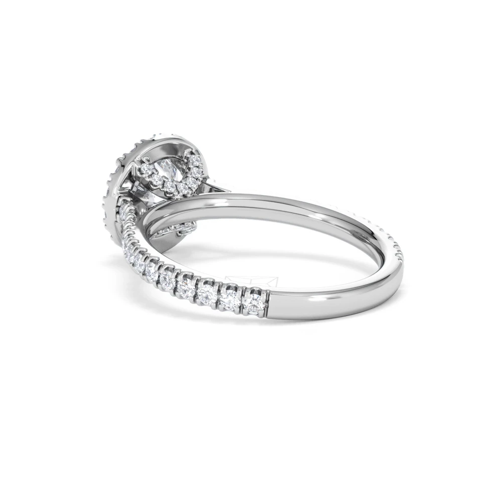 Reina Lab Diamond Halo Engagement Ring in 18K White Gold 1.80ct F/VS1