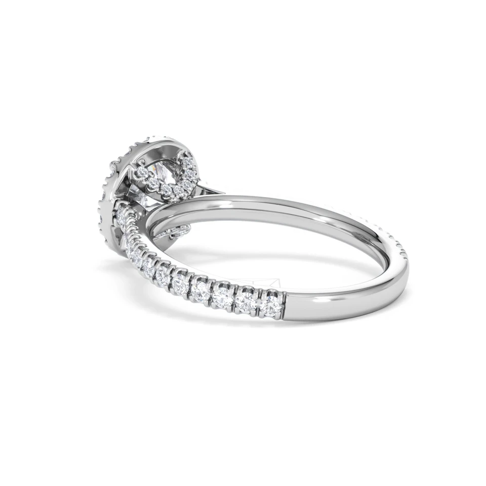 Reina Lab Diamond Halo Engagement Ring in 18K White Gold 1.80ct F/VS1