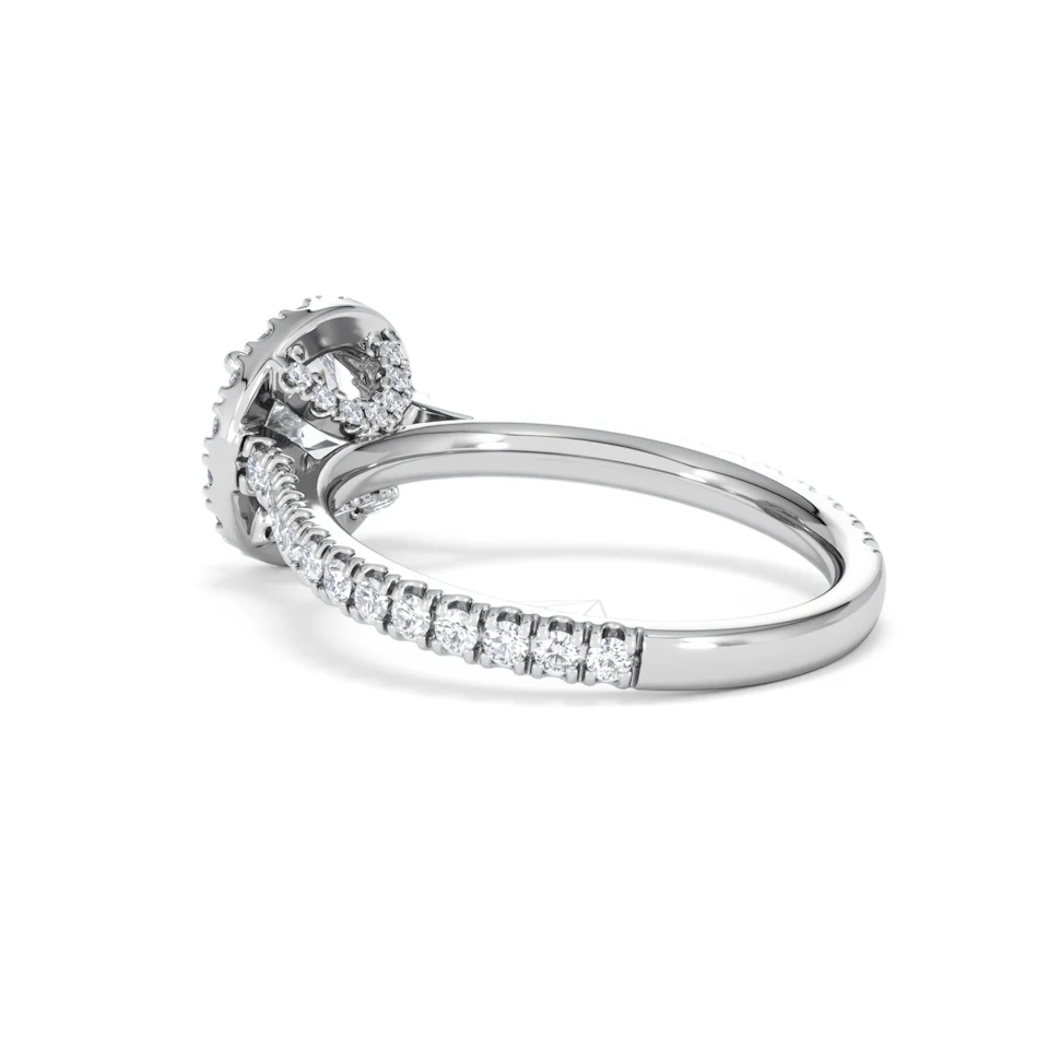 Reina Lab Diamond Halo Engagement Ring in 18K White Gold 1.80ct F/VS1