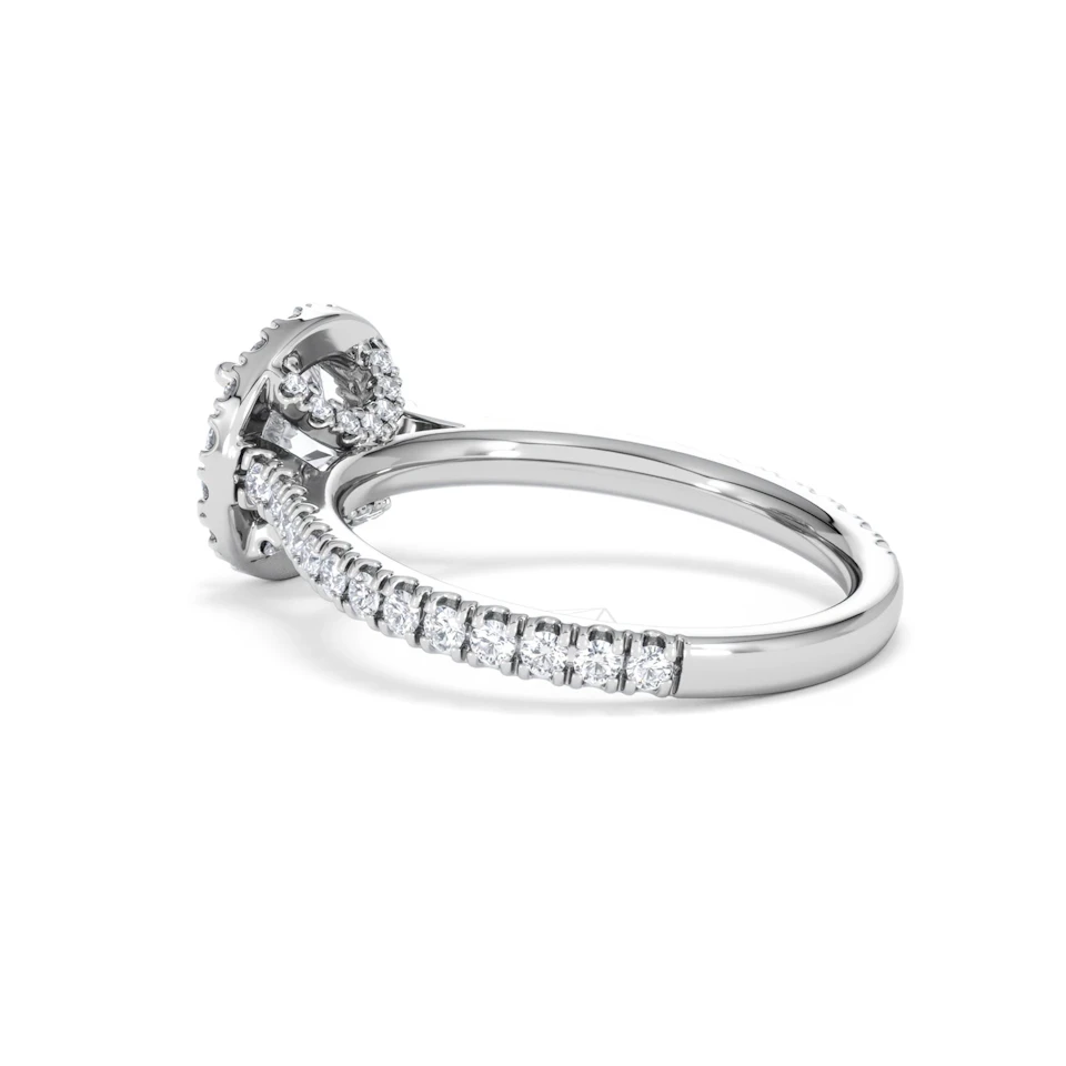 Reina Lab Diamond Halo Engagement Ring in 18K White Gold 1.80ct F/VS1
