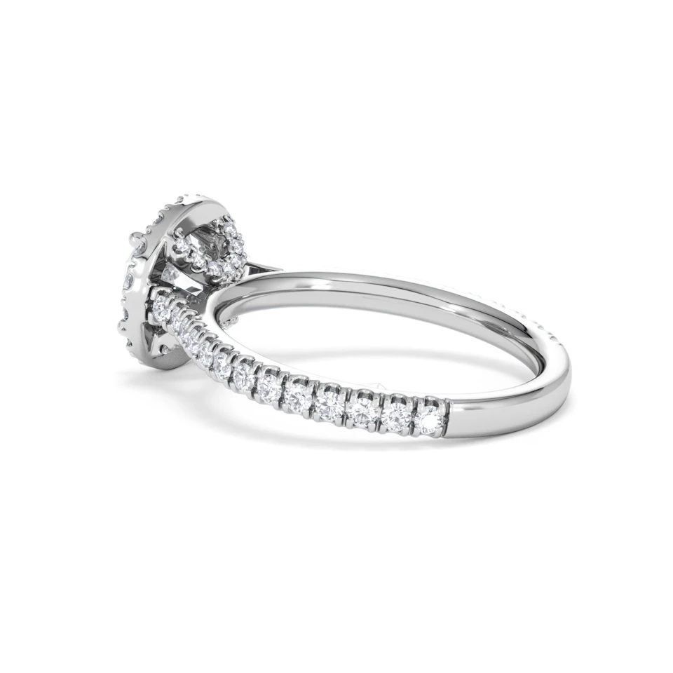 Reina GIA Diamond Halo Engagement Ring in Platinum 1.80ct G/SI2