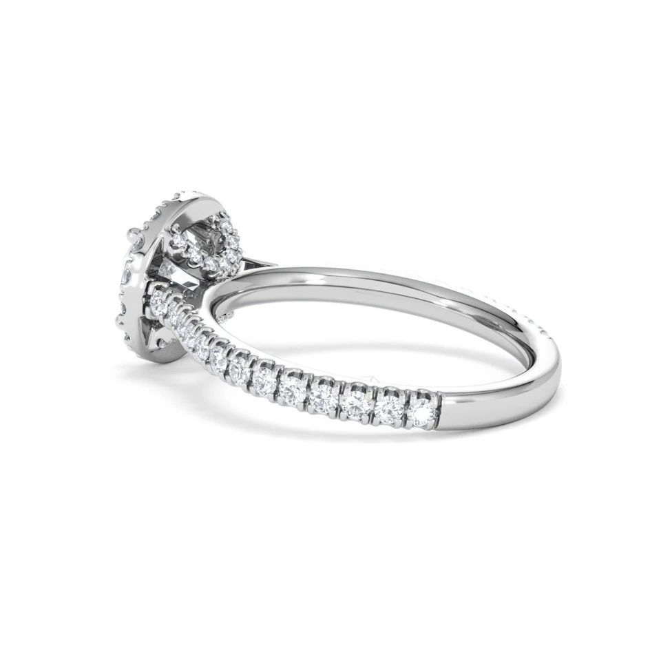 Reina Lab Diamond Halo Engagement Ring in 18K White Gold 1.80ct F/VS1