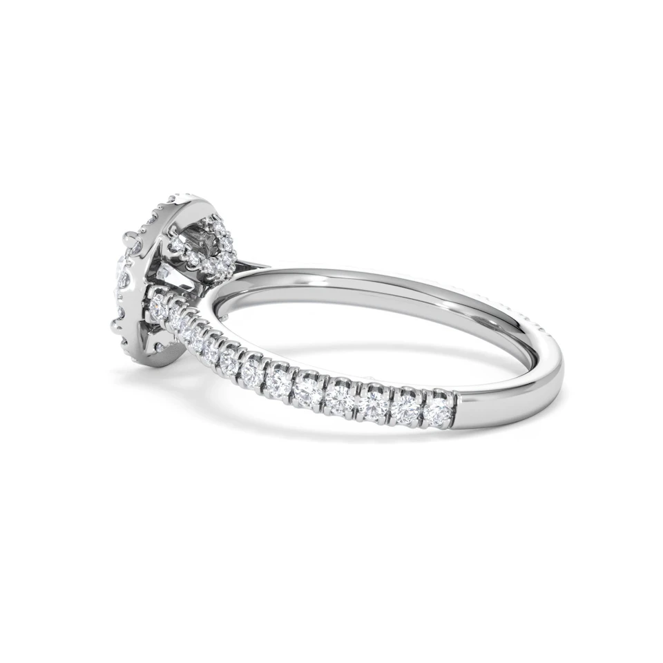 Reina Lab Diamond Halo Engagement Ring in 18K White Gold 1.80ct F/VS1