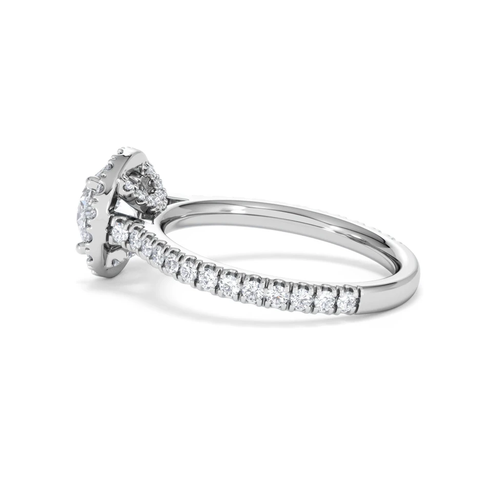 Reina Lab Diamond Halo Engagement Ring in 18K White Gold 1.80ct F/VS1
