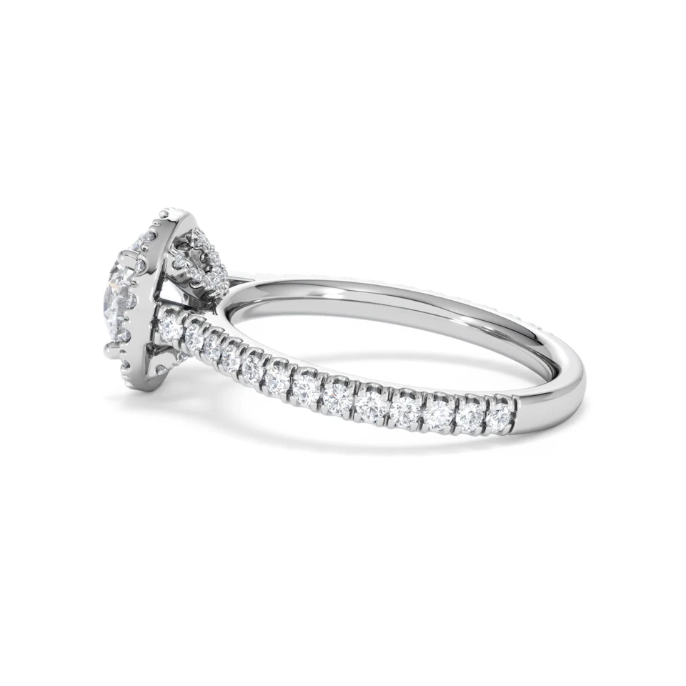 Reina Lab Diamond Halo Engagement Ring in 18K White Gold 1.80ct F/VS1