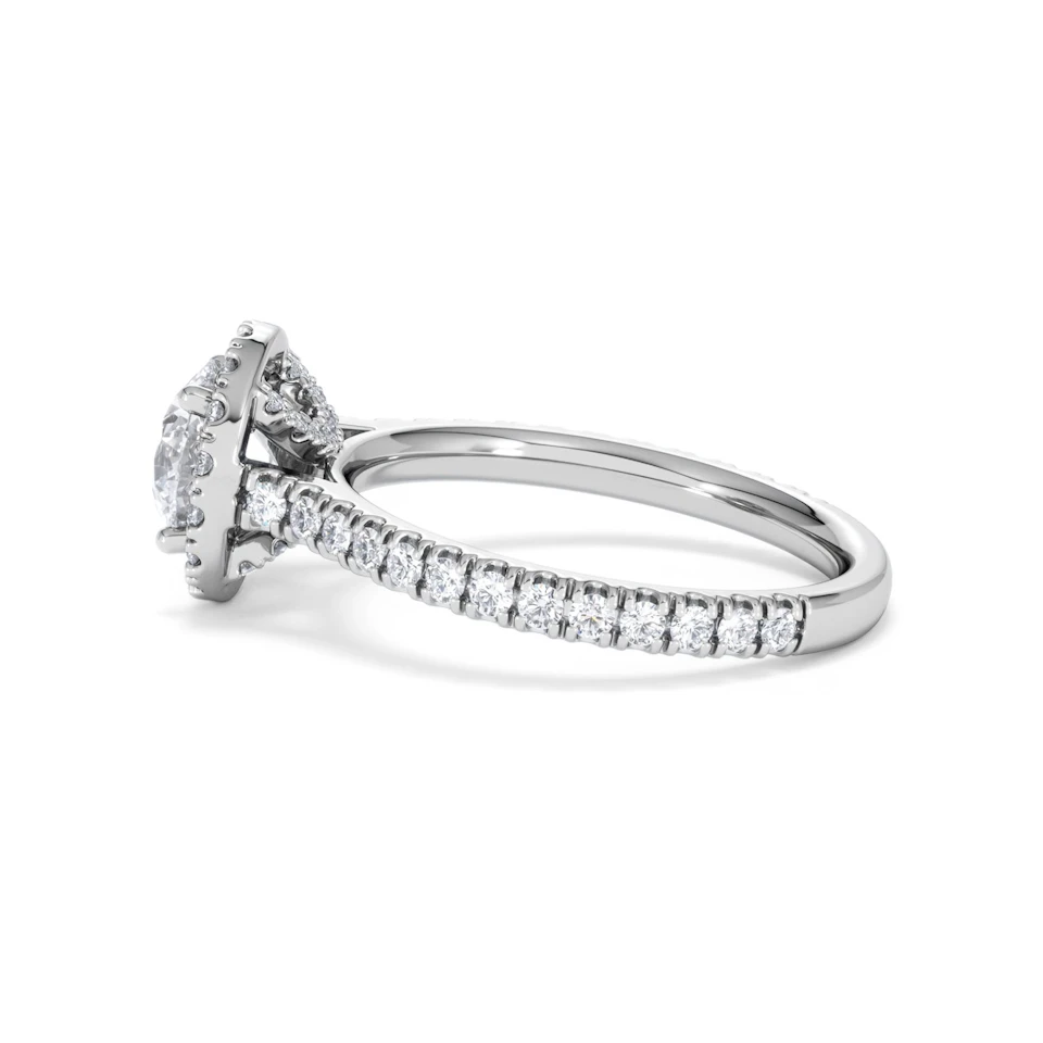 Reina GIA Diamond Halo Engagement Ring in Platinum 1.80ct G/SI2