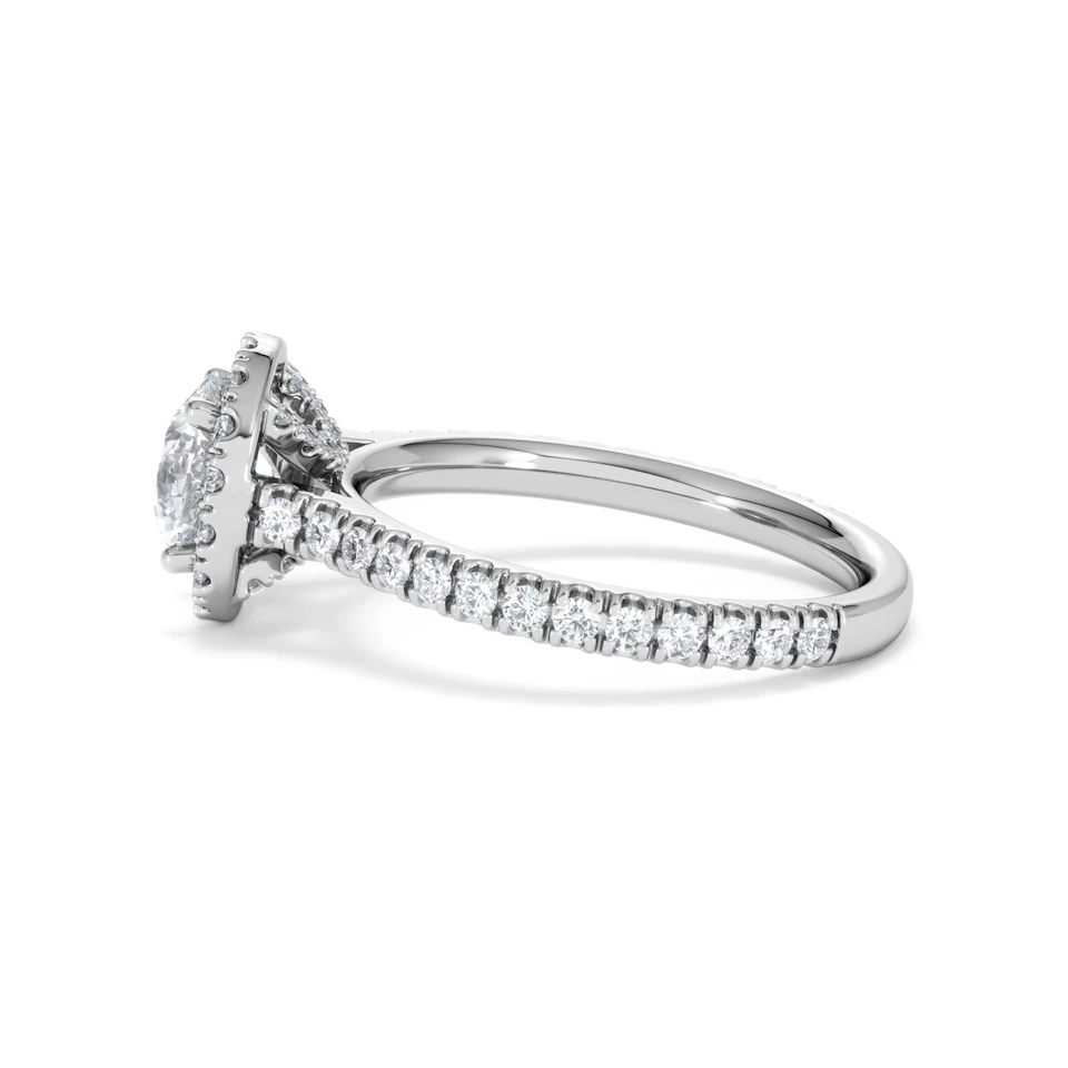 Reina GIA Diamond Halo Engagement Ring in Platinum 1.80ct G/SI2