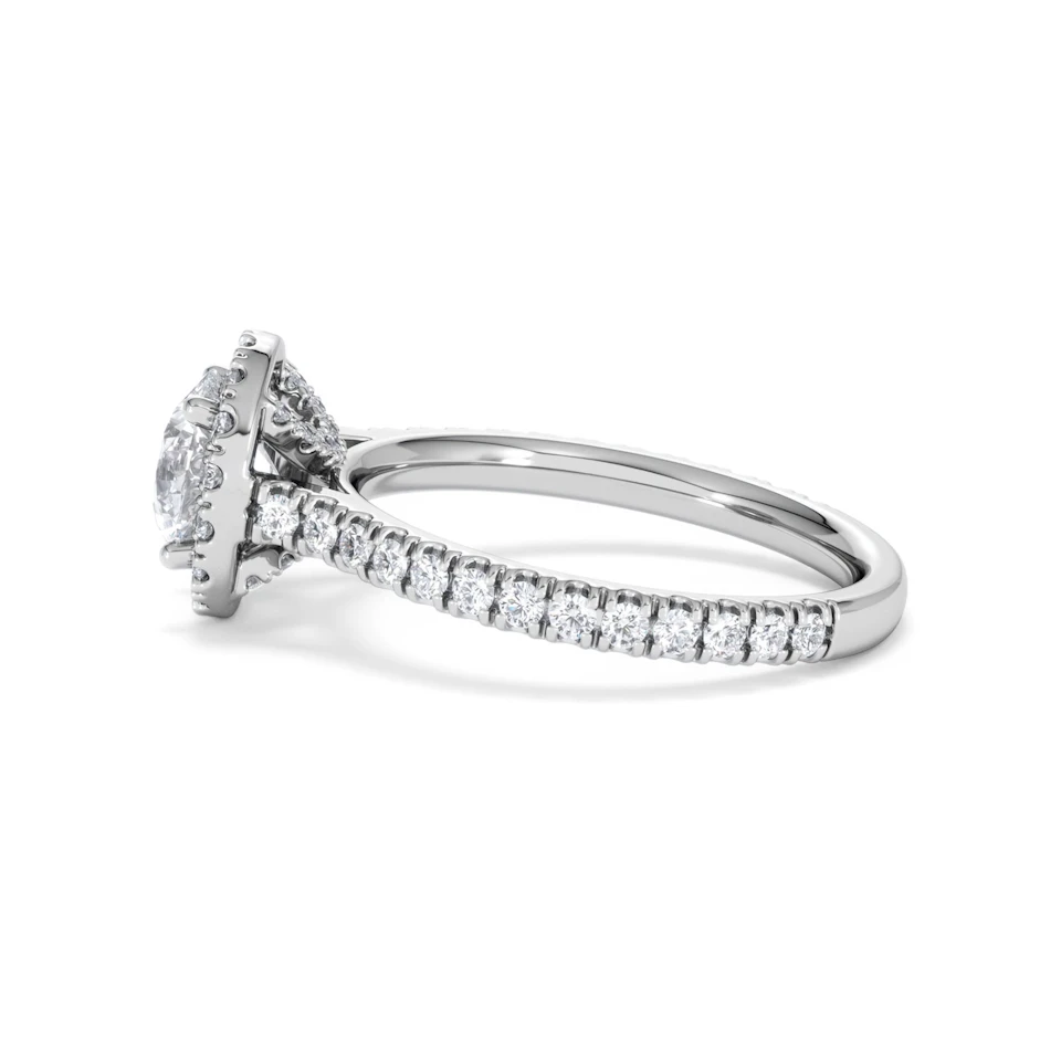 Reina Lab Diamond Halo Engagement Ring in 18K White Gold 1.80ct F/VS1