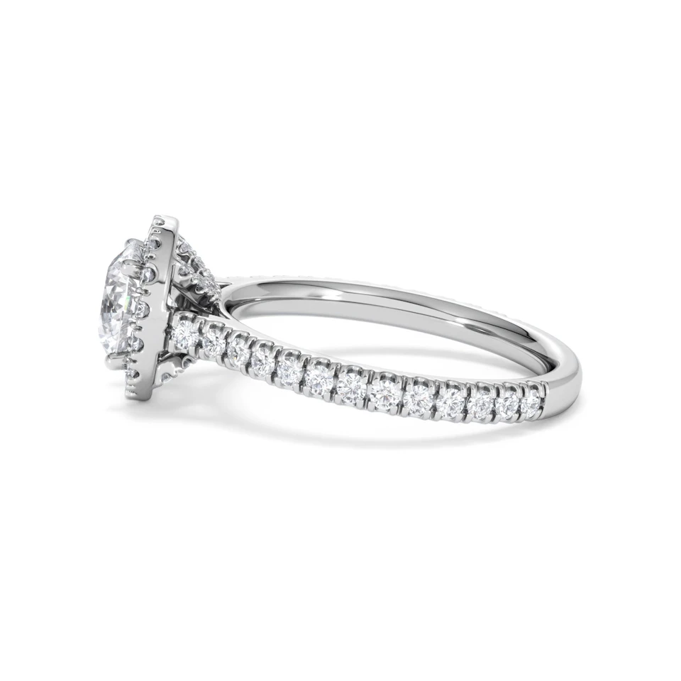 Reina Lab Diamond Halo Engagement Ring in 18K White Gold 1.80ct F/VS1