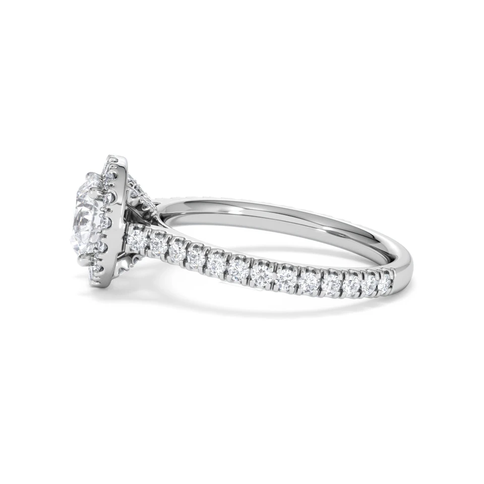 Reina Lab Diamond Halo Engagement Ring in 18K White Gold 1.80ct F/VS1