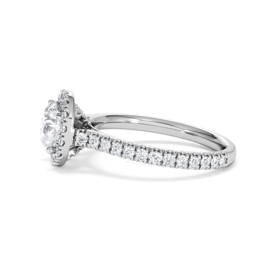 Reina Lab Diamond Halo Engagement Ring in 18K White Gold 1.80ct F/VS1