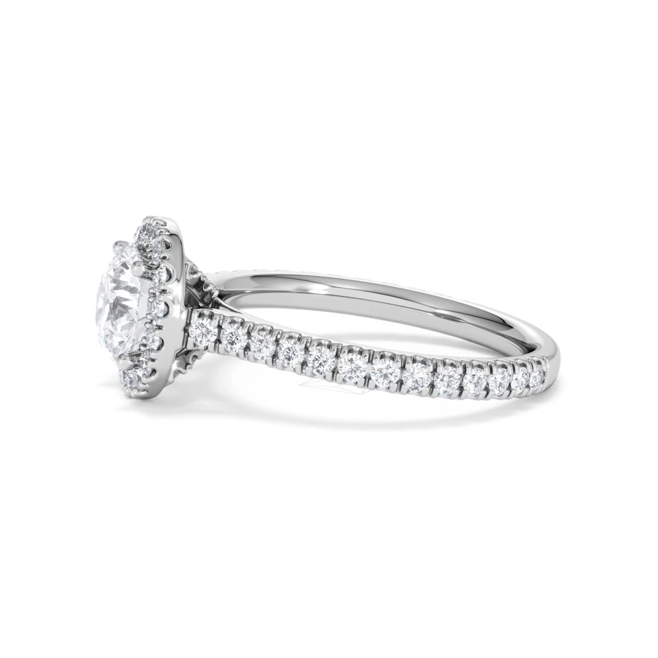 Reina Lab Diamond Halo Engagement Ring in 18K White Gold 1.80ct F/VS1