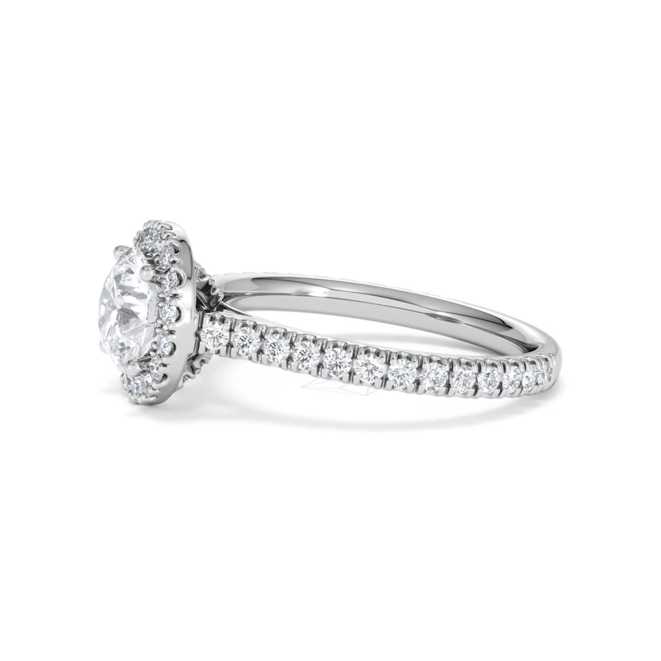 Reina Lab Diamond Halo Engagement Ring in 18K White Gold 1.80ct F/VS1