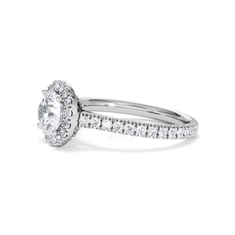 Reina Lab Diamond Halo Engagement Ring in 18K White Gold 1.80ct F/VS1