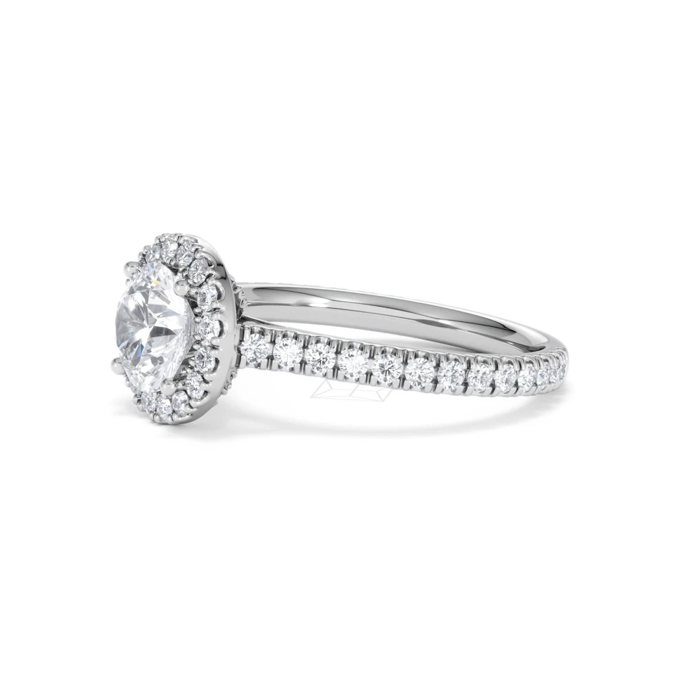 Reina GIA Diamond Halo Engagement Ring in Platinum 1.80ct G/SI2