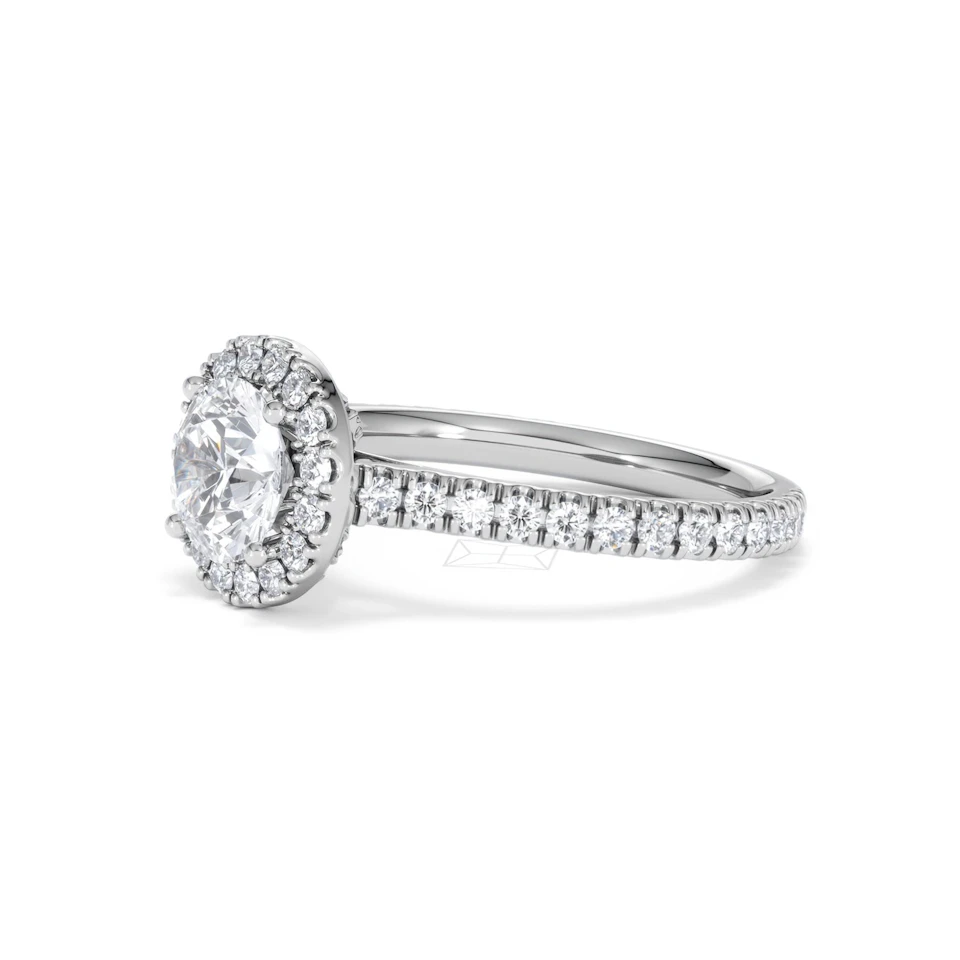Reina Lab Diamond Halo Engagement Ring in Platinum 1.80ct F/VS1