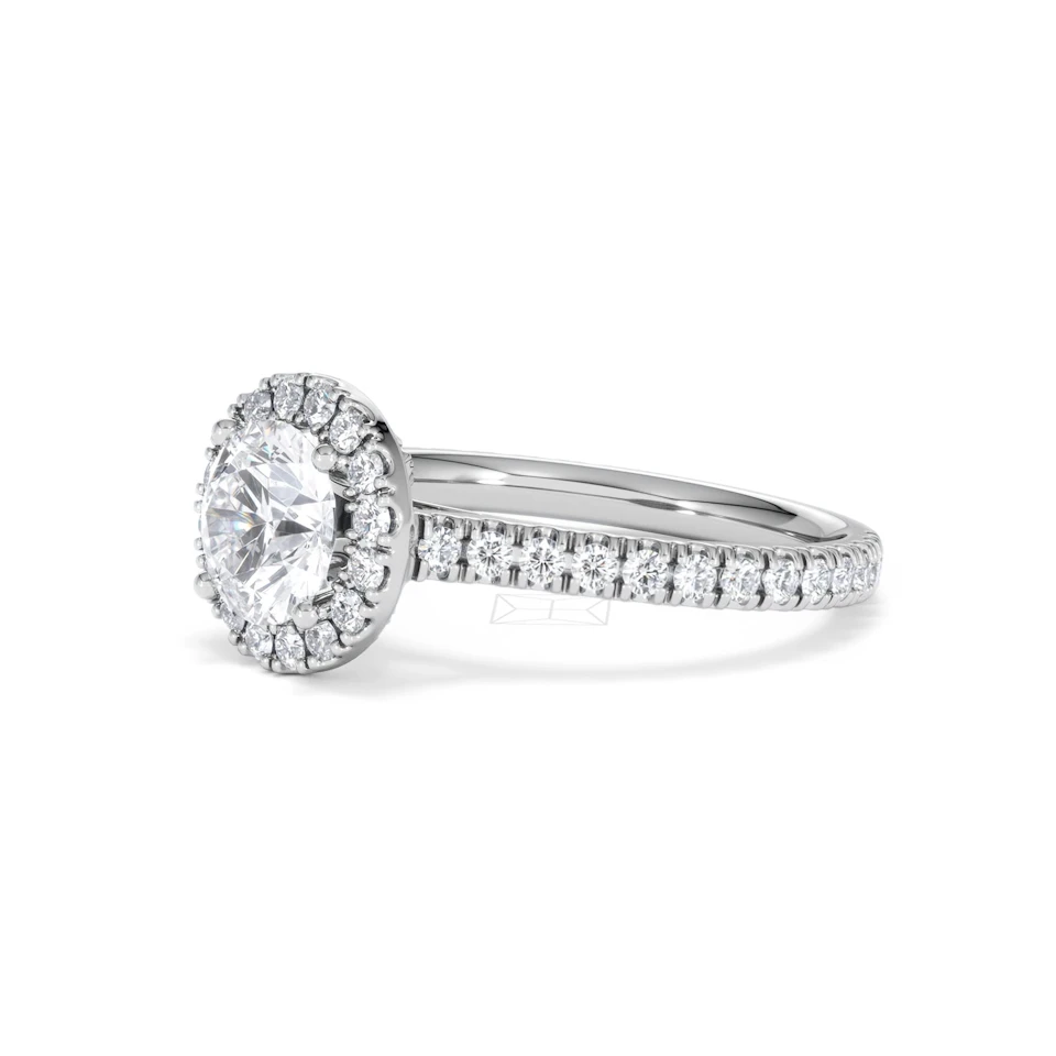 Reina Lab Diamond Halo Engagement Ring in 18K White Gold 1.80ct F/VS1