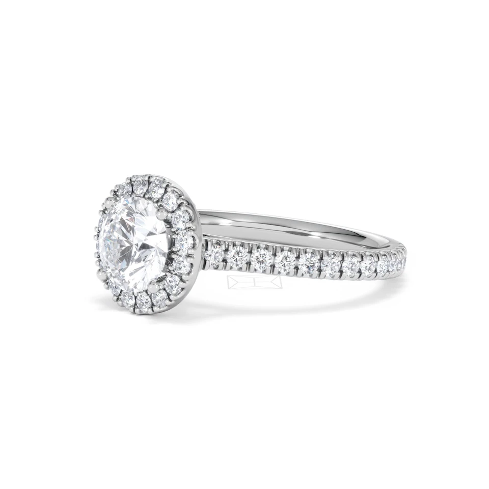 Reina Lab Diamond Halo Engagement Ring in 18K White Gold 1.80ct F/VS1