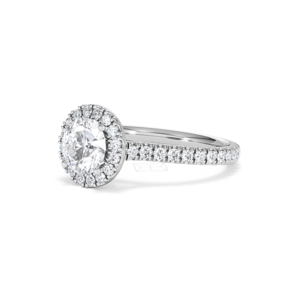 Reina Lab Diamond Halo Engagement Ring in 18K White Gold 1.80ct F/VS1