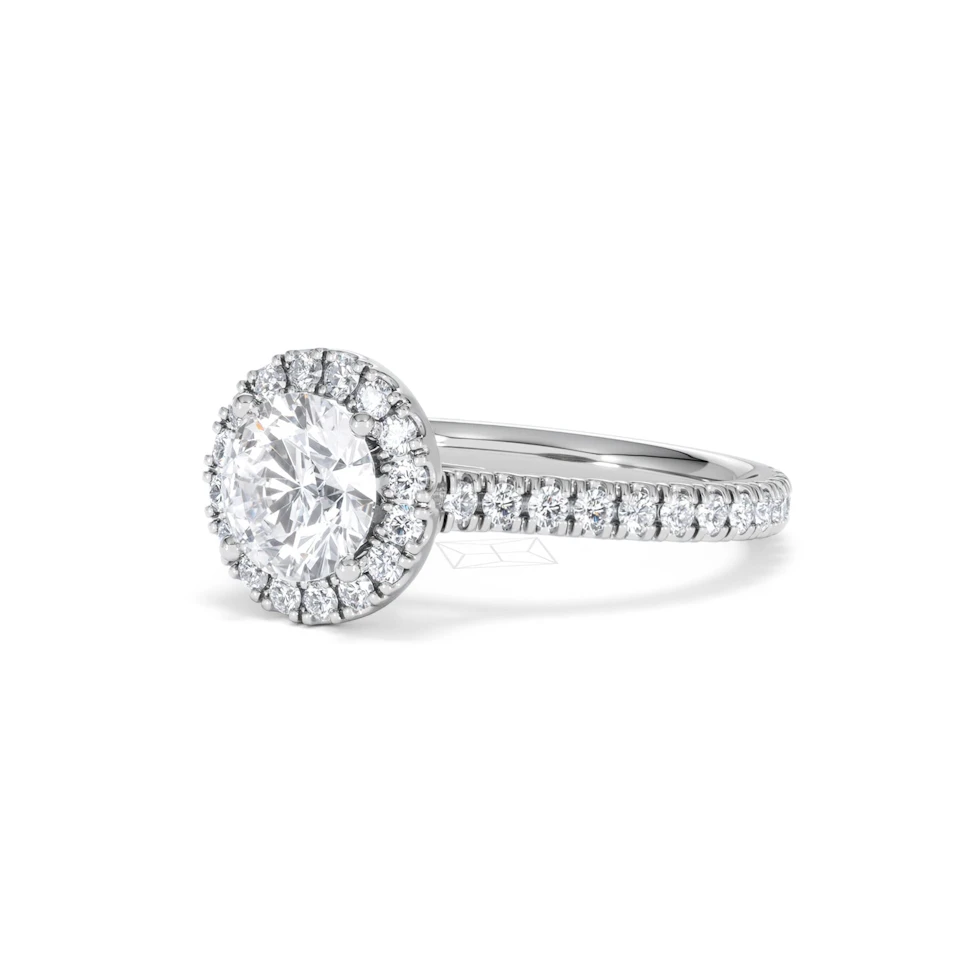 Reina Lab Diamond Halo Engagement Ring in 18K White Gold 1.80ct F/VS1