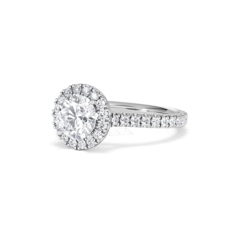 Reina GIA Diamond Halo Engagement Ring in Platinum 1.80ct G/SI2