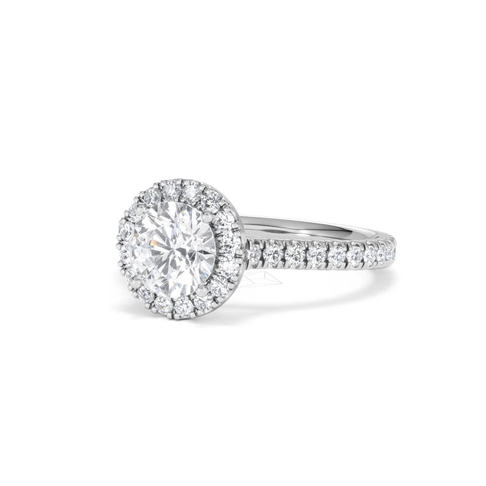 Reina Lab Diamond Halo Engagement Ring in 18K White Gold 1.80ct F/VS1