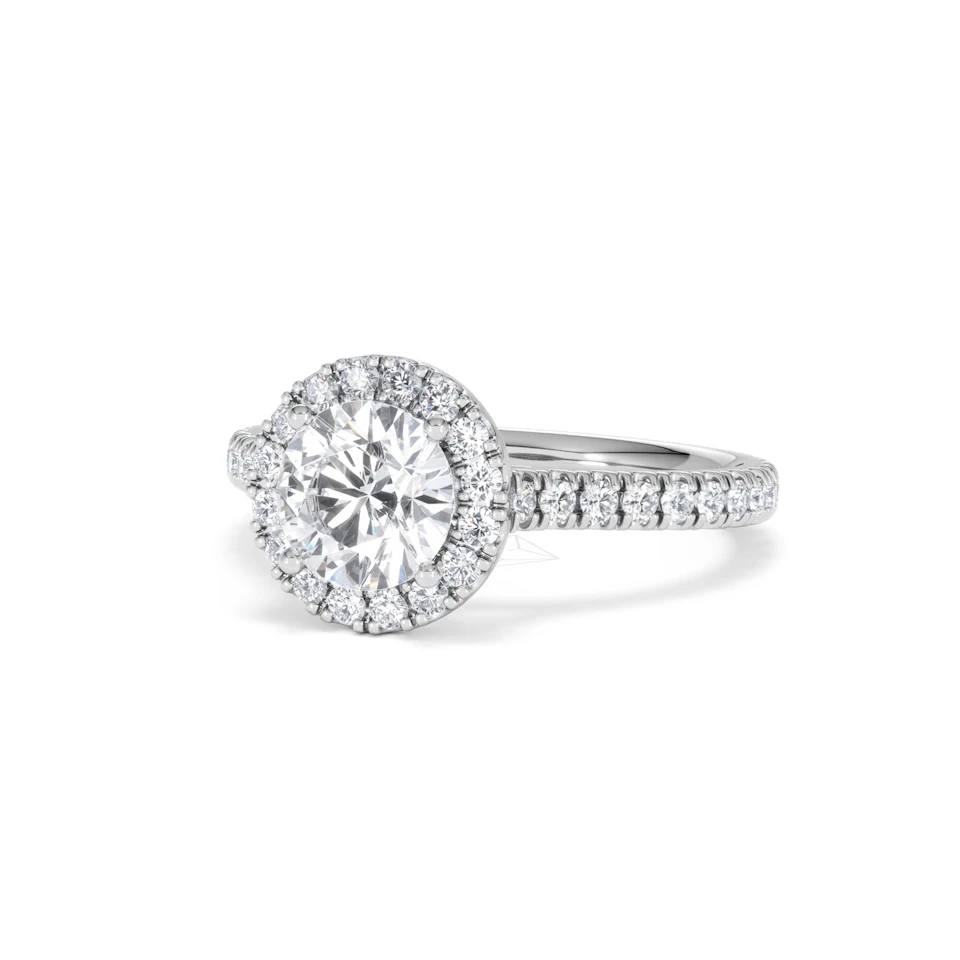 Reina Lab Diamond Halo Engagement Ring in 18K White Gold 1.80ct F/VS1