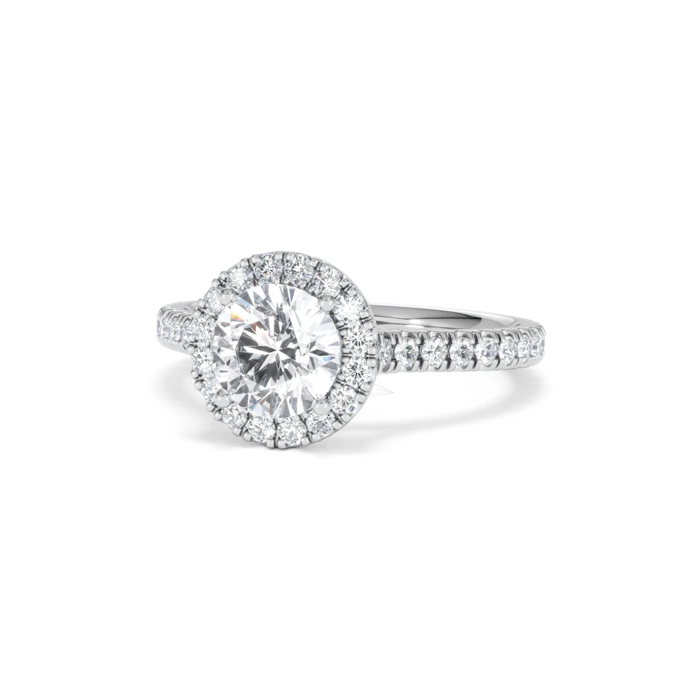 Reina Lab Diamond Halo Engagement Ring in 18K White Gold 1.80ct F/VS1