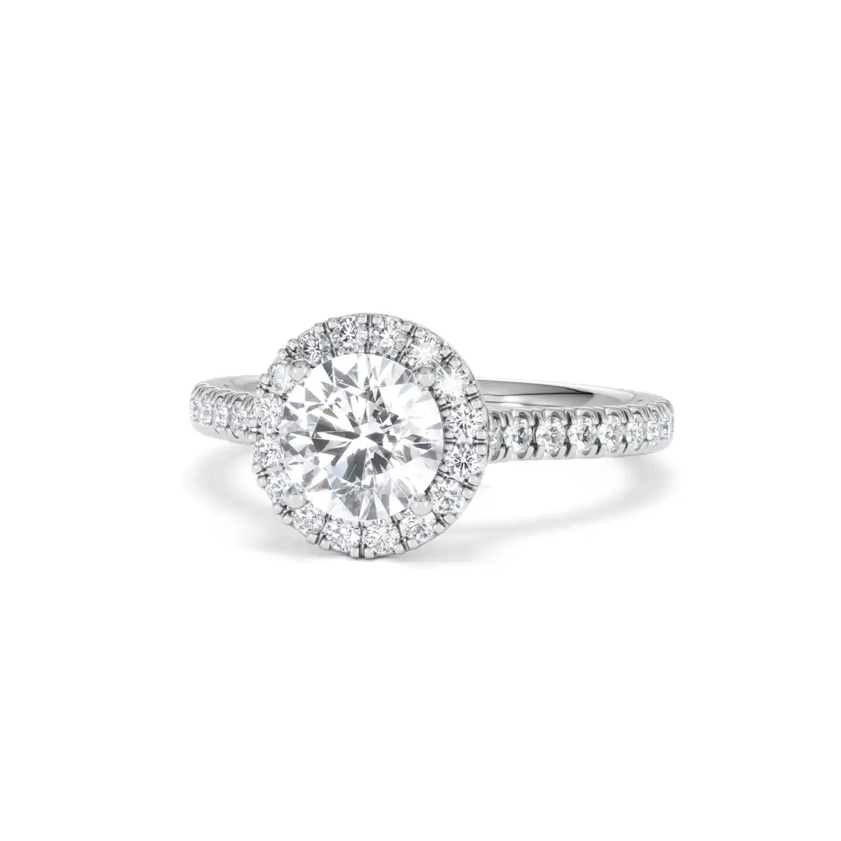 Reina Lab Diamond Halo Engagement Ring in Platinum 1.80ct F/VS1