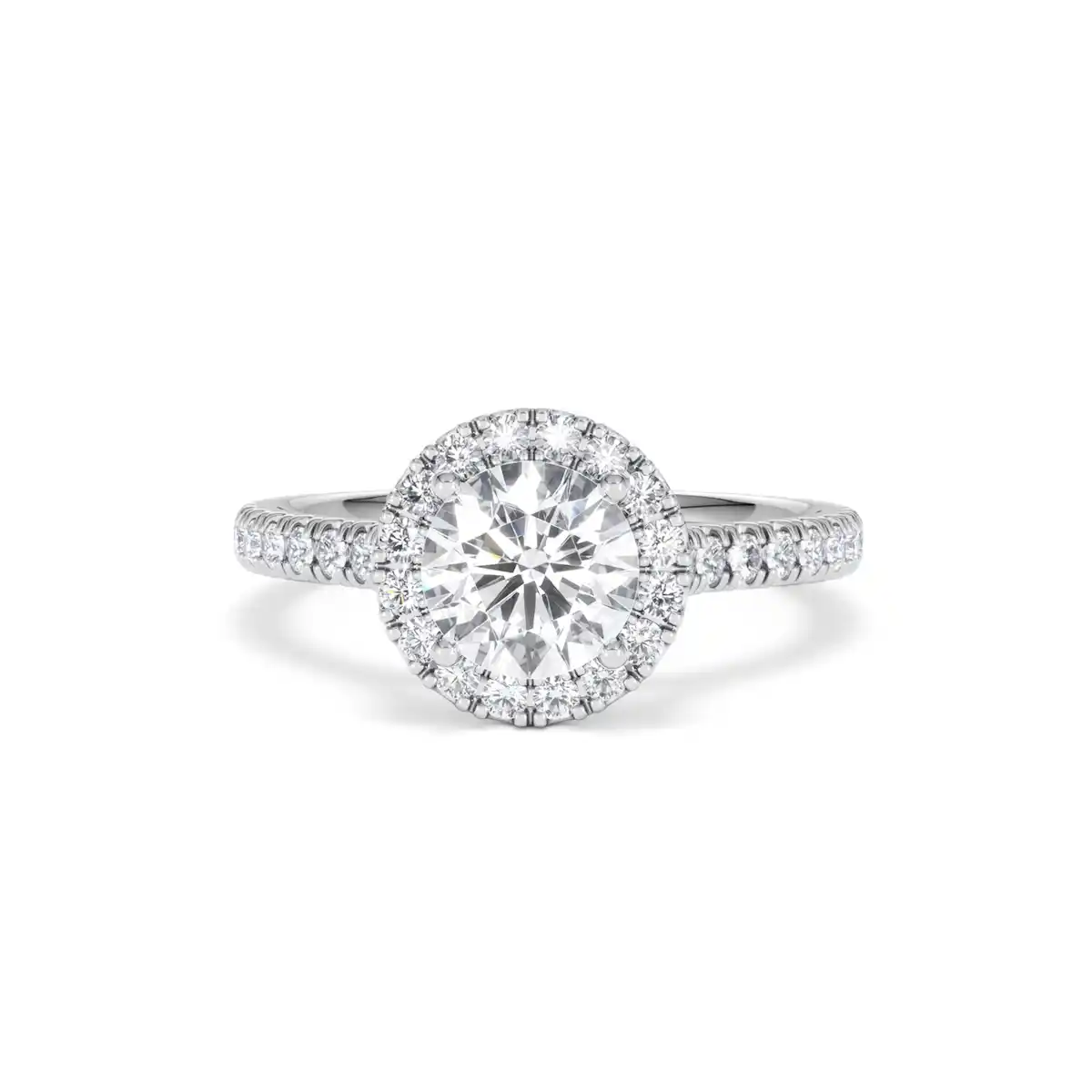 Reina Lab Diamond Halo Engagement Ring in Platinum 1.80ct F/VS1
