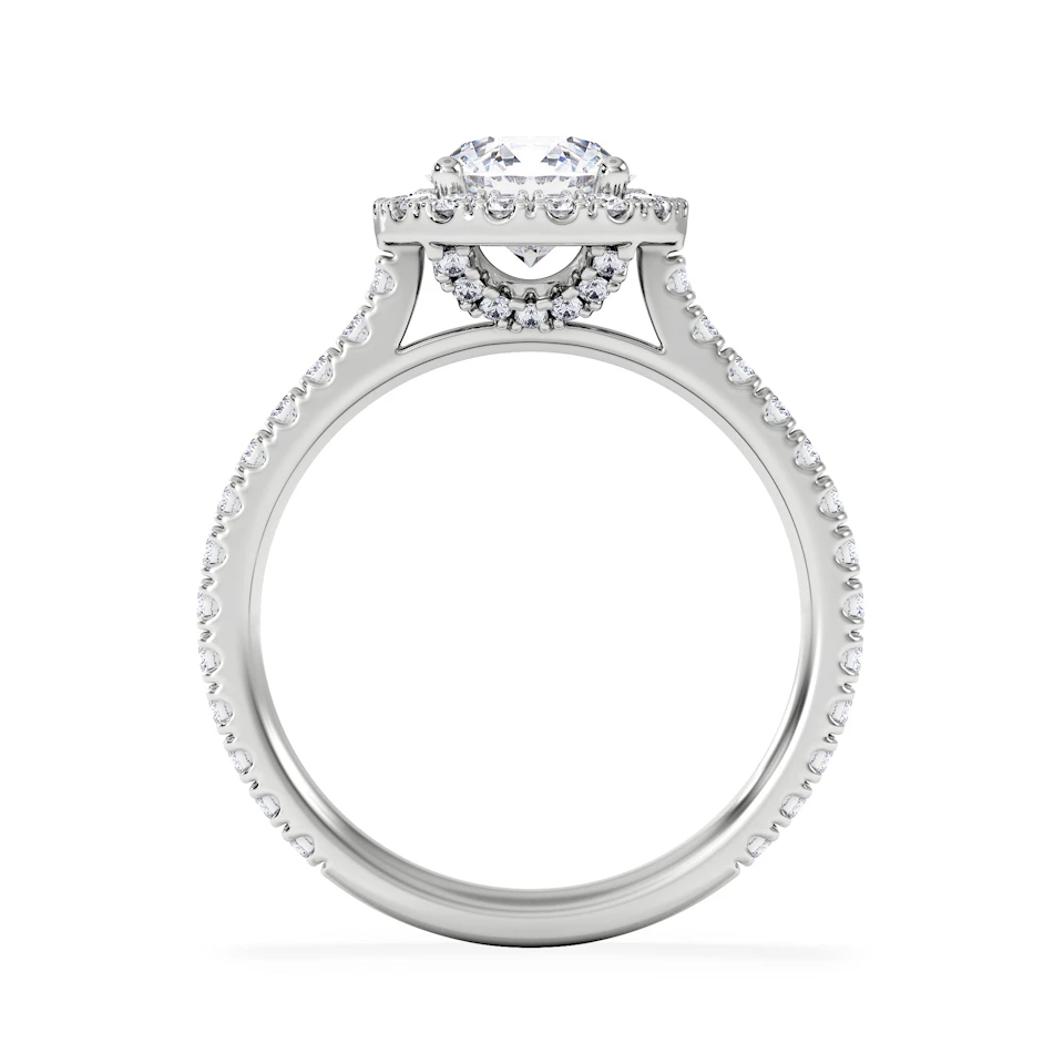 Reina Lab Diamond Halo Engagement Ring in 18K White Gold 1.80ct F/VS1